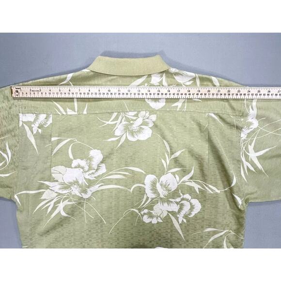 VTG Tommy Bahama Shirt Men's XL Green Preppy Casual Golf Hawaiian Button Up Silk - Picture 5 of 11